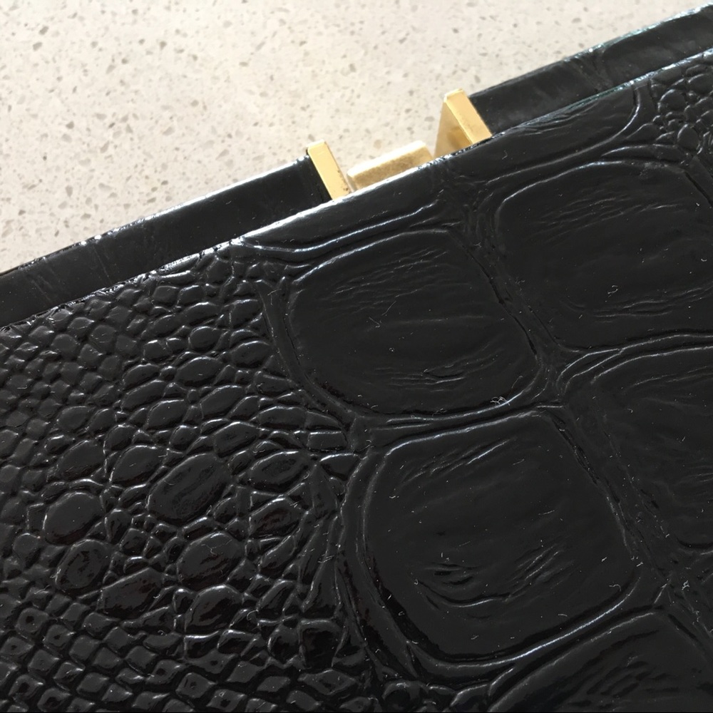 Black patent crocodile vintage clutch 1930’s